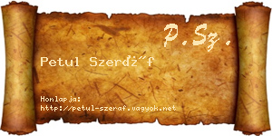 Petul Szeráf névjegykártya